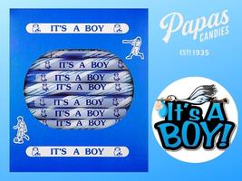 Its a Boy Peppermint Sugar Sticks 24ct Box 